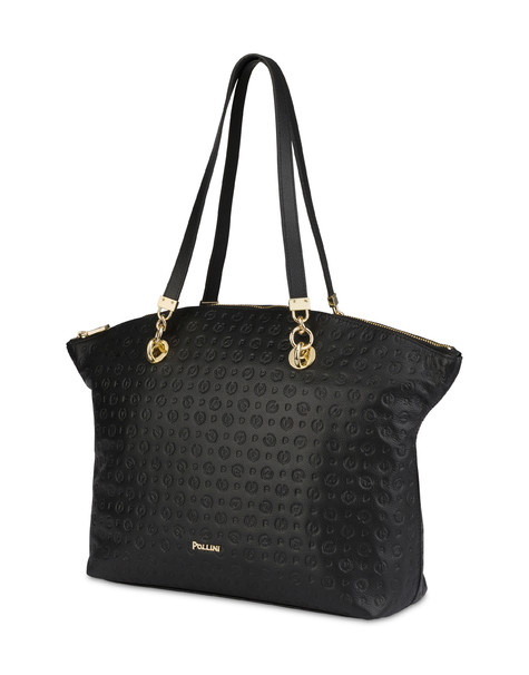 Tote Bag Heritage Logo Embossed Nero