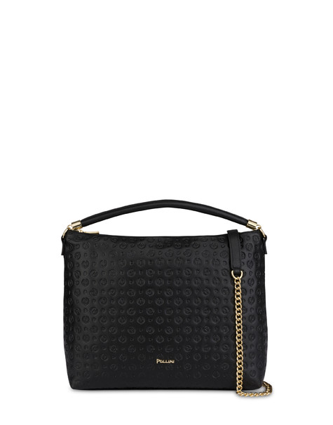 Borsa A Spalla Heritage Logo Embossed Nero