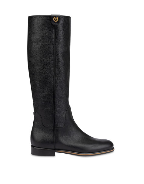 Stivale Cavaliere Core In Vitello Bottalato Nero