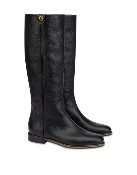 Stivale Cavaliere Core In Vitello Bottalato Nero