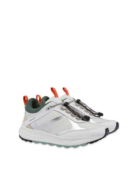 Sneakers P-ride Sole By Michelin In Nylon E Vitello Bianco/bianco/militare/militare/militare