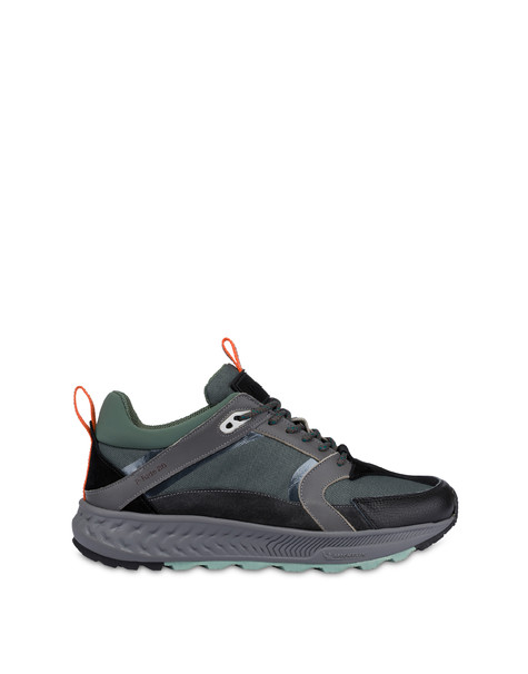 Sneakers P-ride Sole By Michelin In Nylon E Vitello Grigio/nero/nero/grigio/militare/grigio
