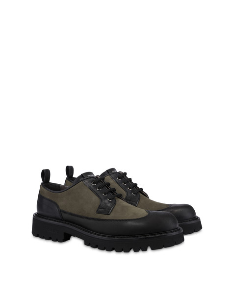 Derby Budapest In Nabuk Idro E Vitello Cerato Militare/nero