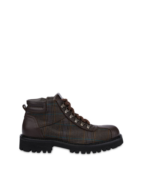 Pedula Mid Budapest In Tessuto Lana E Vitello Bottalato Effetto Cervo T.moro/t.moro