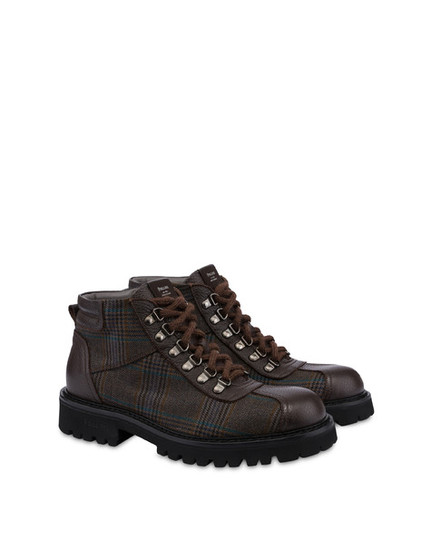 Pedula Mid Budapest In Tessuto Lana E Vitello Bottalato Effetto Cervo T.moro/t.moro