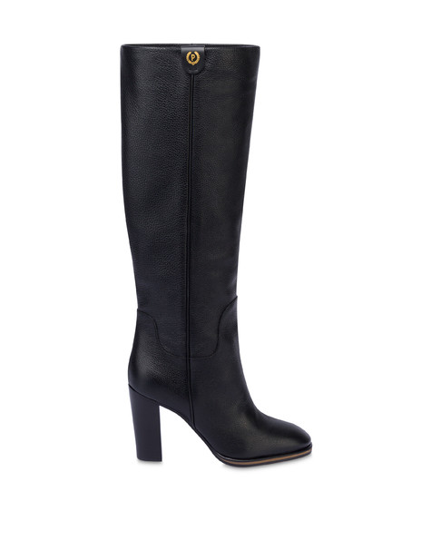 Stivale Cavaliere Core In Vitello Bottalato Nero