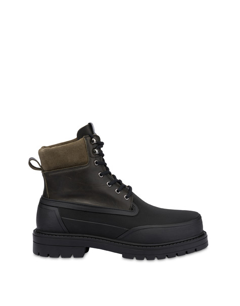 Combat Boot Ice Cracker In Vitello E Crosta Militare/militare/nero