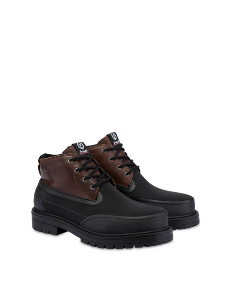Combat Boot Ice Cracker In Vitello E Crosta T.moro/nero/nero