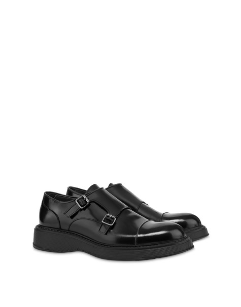 Double Monk James In Vitello Abrasivato Nero