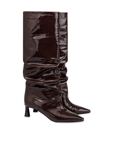Stivale Plie' In Vernice Amaranto