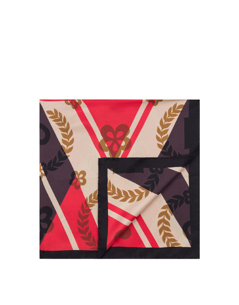 Foulard In Seta Con Motivo Chevron Nero